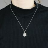 Lucardi Dames Zilveren hanger Klavertje vier - Hanger - 925 Zilver - Zilverkleurig