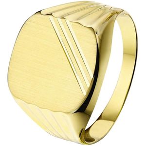 Lucardi - Heren Zegelring - Geelgoud - 14 Karaat Goud