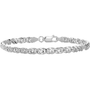 Lucardi Dames Armband met Fantasieschakel - Echt Zilver - Armband - Cadeau - 19 cm - Zilverkleurig
