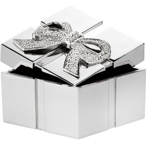 Lucardi Geschenkartikelen  - Verzilverd geschenkdoosje cadeau