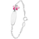 Lucardi Baby's - Armbandje met hanger met plating - Ovaal - Cadeau - Echt Zilver - Zilverkleurig