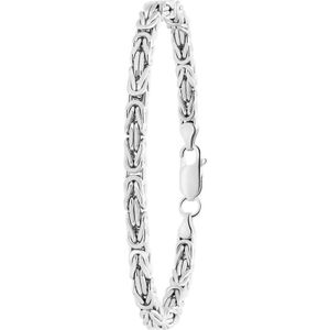 Lucardi Heren Gerecycled Zilveren Herenarmband Koningsschakel. - Armband - 925 Zilver