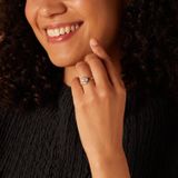 Lucardi Dames Ring - Zirkonia - 14 Karaat Geelgoud