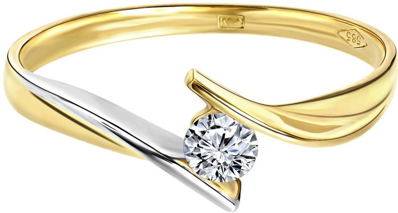 Lucardi - Ring - Wit - 14 Karaat Goud