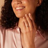 Lucardi Dames Ring met zirkonia - Ring - Cadeau - 14 Karaat Goud - Geelgoud en Witgoud