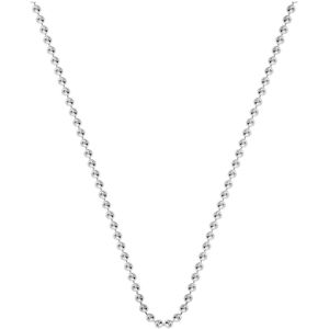 Lucardi Dames Ketting bol - Echt Zilver - Ketting - Cadeau - 45 cm - Zilverkleurig