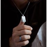Lucardi Heren Ring met zwarte accenten Ring Staal Zilverkleurig