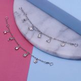 Lucardi Meisjes Armbandje met hanger met plating - Dier - Cadeau - Echt Zilver - Zilverkleurig