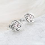 Lucardi Dames Oorbellen met zirkonia - Oorbellen - Cadeau - Echt Zilver - Zilverkleurig