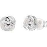 Lucardi Dames Oorbellen met zirkonia - Oorbellen - Cadeau - Echt Zilver - Zilverkleurig