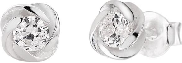 Lucardi Dames Oorbellen met zirkonia - Oorbellen - Cadeau - Echt Zilver - Zilverkleurig