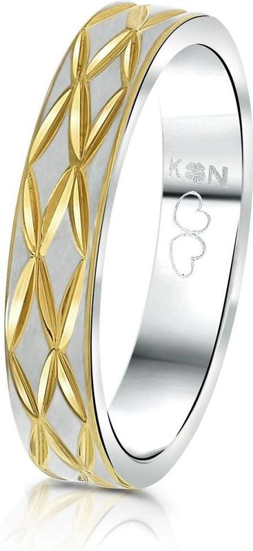 Lucardi - Capri - Ring - Zilver- en Goudkleurig - Staal