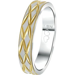 Lucardi Dames Vriendschapsring Capri - Ring - Cadeau voor vrouwen - Staal - Zilver- en Goudkleurig