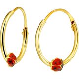 Lucardi Meisjes Oorring - Dier - Cadeau - 14 Karaat Goud - Geelgoud