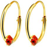 Lucardi Meisjes Oorring - Dier - Cadeau - 14 Karaat Goud - Geelgoud