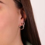 Lucardi - Oorbellen - Zilverkleurig - Staal - Kristal