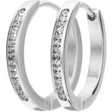 Lucardi - Oorbellen - Zilverkleurig - Staal - Kristal