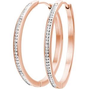 Lucardi - Oorbellen - Kristal - Staal - Rosékleurig