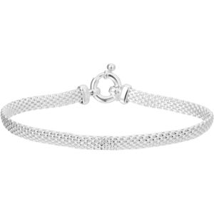 Lucardi Dames Armband - Echt Zilver - Armband - Cadeau - 19 cm - Zilverkleurig