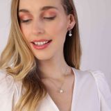 Lucardi Dames Oorbellen Kristal Wit Opaal - Oorbellen - Cadeau - Echt Zilver - Zilverkleurig