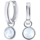 Lucardi Dames Oorbellen Kristal Wit Opaal - Oorbellen - Cadeau - Echt Zilver - Zilverkleurig