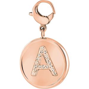 Gerecycled just.d stalen hanger roseplated letter kristal