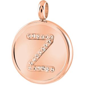 Gerecycled just.d stalen hanger roseplated letter kristal