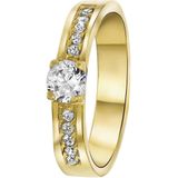 Lucardi - Florence - Ring - Goudkleurig - Staal - Zirkonia