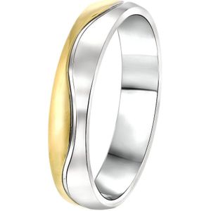 Lucardi Heren Vriendschapsring Valletta - Ring - Cadeau - Staal - Zilver- en Goudkleurig