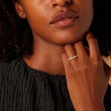 Lucardi - Dames Ring - Geelgoud - 14 Karaat - Met 5 Zirkonia Stenen