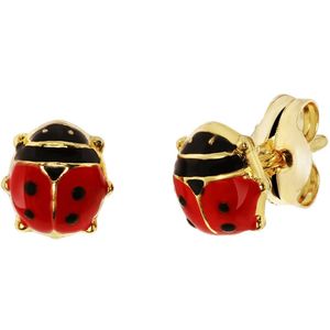 Lucardi Meisjes Oorknop - Dier - Cadeau - 14 Karaat Goud - Geelgoud