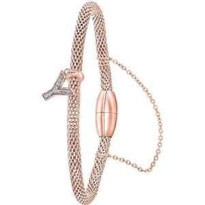 Lucardi - Armband - Rosékleurig - Staal - Letter Y met Kristal