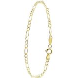 Lucardi - Dames Armband - Figaroschakel - 9 Karaat - Geelgoud
