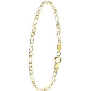 Lucardi - Dames Armband - Figaroschakel - 9 Karaat - Geelgoud