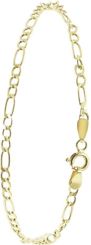 Lucardi - Dames Armband - Figaroschakel - 9 Karaat - Geelgoud