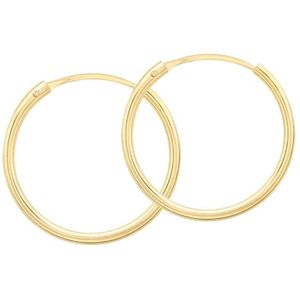 Lucardi Dames 9 Karaat oorbellen 15mm - Oorbellen - 9 Karaat - Goudkleurig