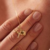 Lucardi - Geloof Hoop Liefde - Hanger - Goudkleurig - 9 Karaat