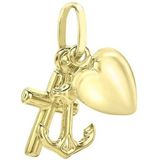 Lucardi - Geloof Hoop Liefde - Hanger - Goudkleurig - 9 Karaat