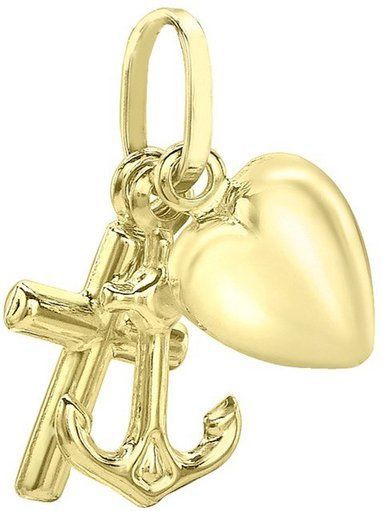 Lucardi - Geloof Hoop Liefde - Hanger - Goudkleurig - 9 Karaat