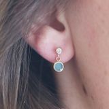 Lucardi - Oorhanger - Rond - Zirkonia - 9 Karaat - Geelgoud