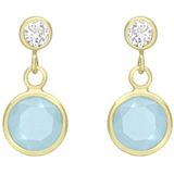 Lucardi - Oorhanger - Rond - Zirkonia - 9 Karaat - Geelgoud