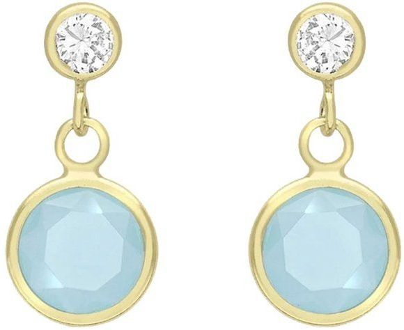 Lucardi - Oorhanger - Rond - Zirkonia - 9 Karaat - Geelgoud