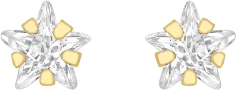 Lucardi - Ster Oorknop - Zirkonia - 9 Karaat - Geelgoud