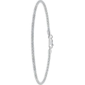 Lucardi Dames Armband popcorn - Echt Zilver - Armband - Cadeau - 19 cm - Zilverkleurig