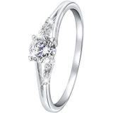 Lucardi Dames Ring met zirkonia Ring Echt Zilver Zilverkleurig