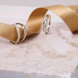 Lucardi - Bicolor Ring - 14 Karaat Goud - Witgoud en Geelgoud - Met Diamant 0,01ct