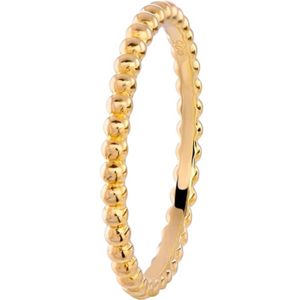 Zilveren ring goldplated met bolletjes