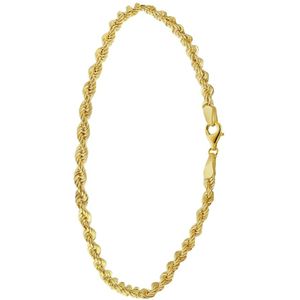 Lucardi Dames Armband koord - 14 karaat goud - Armband - Moederdag Cadeautje - 19 cm - Geelgoud