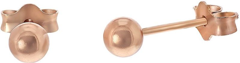 Lucardi - Oorbellen Bol - Rozeplated - 4mm - Echt Zilver - Rosékleurig