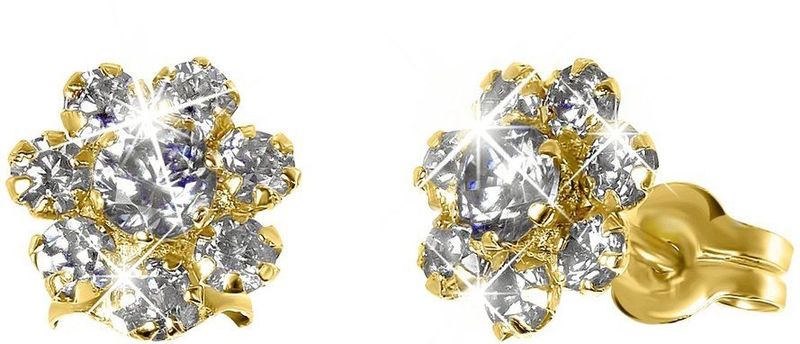 Lucardi - Oorbellen - Geelgoud - 14 Karaat Goud - Met Zirkonia